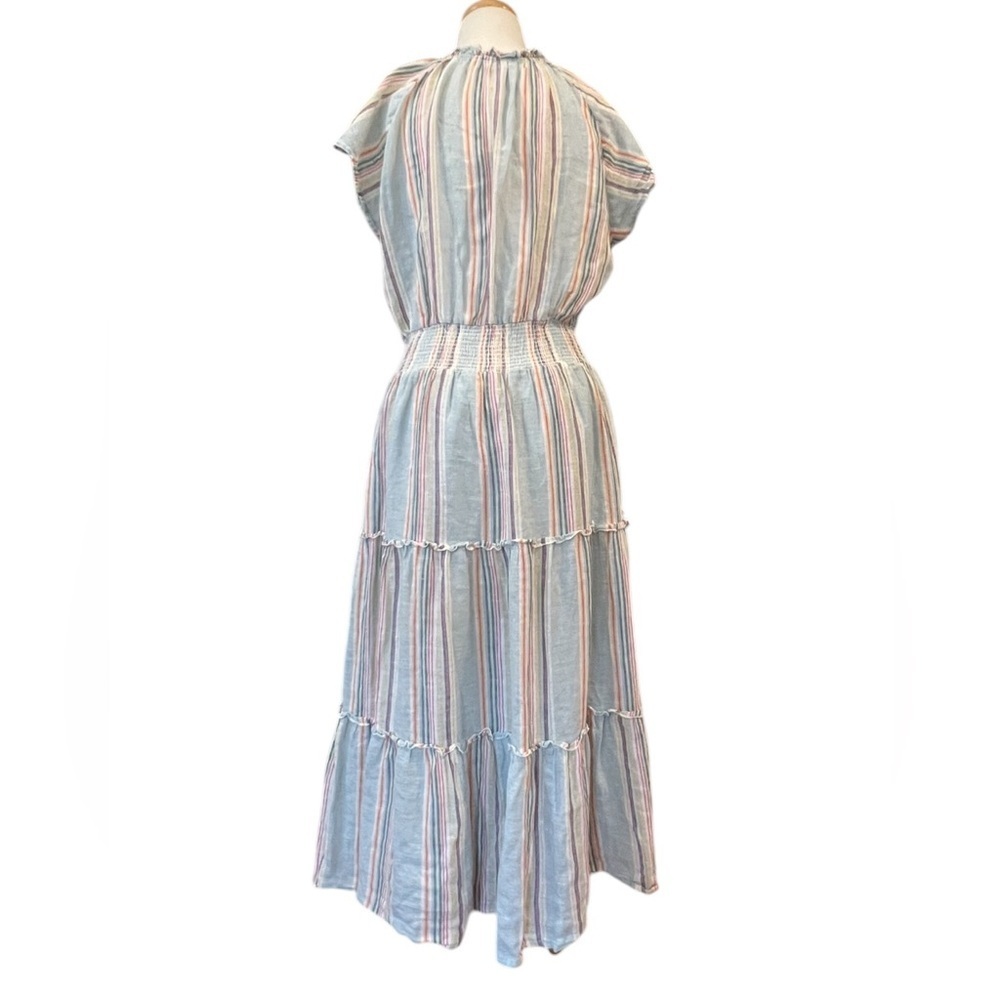 Rails Amellia Sag Harbour Tiered Striped Short Sleeve Midi Dress Large - Picture 3 of 8